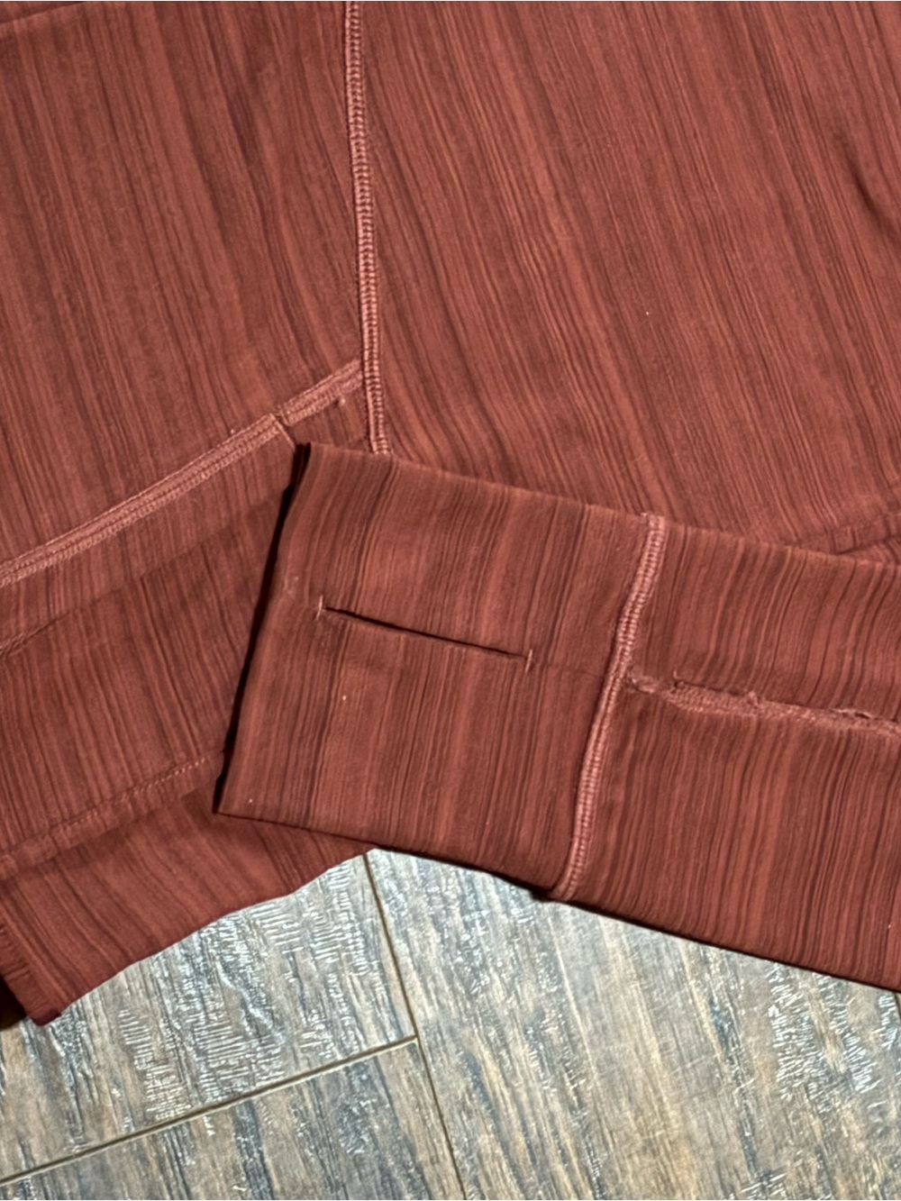 Athleta Rust Red Zip Hoodie Jacket with Gold Zipper - Picture 5 of 6